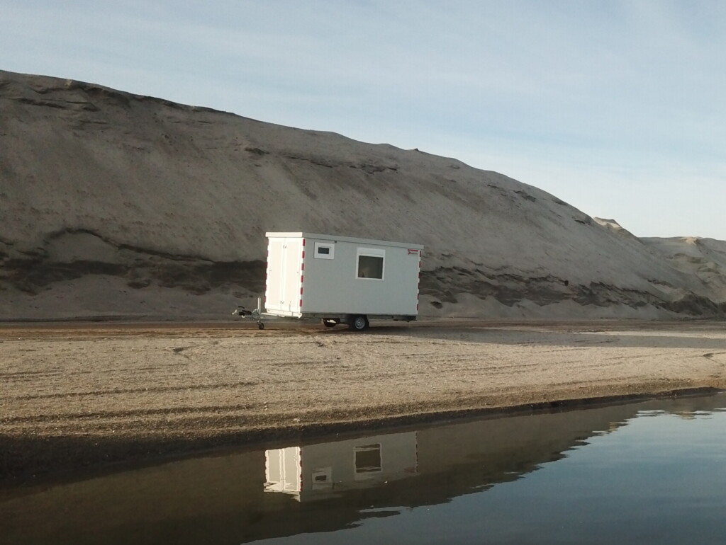 Schaftkeet bij zandwinning